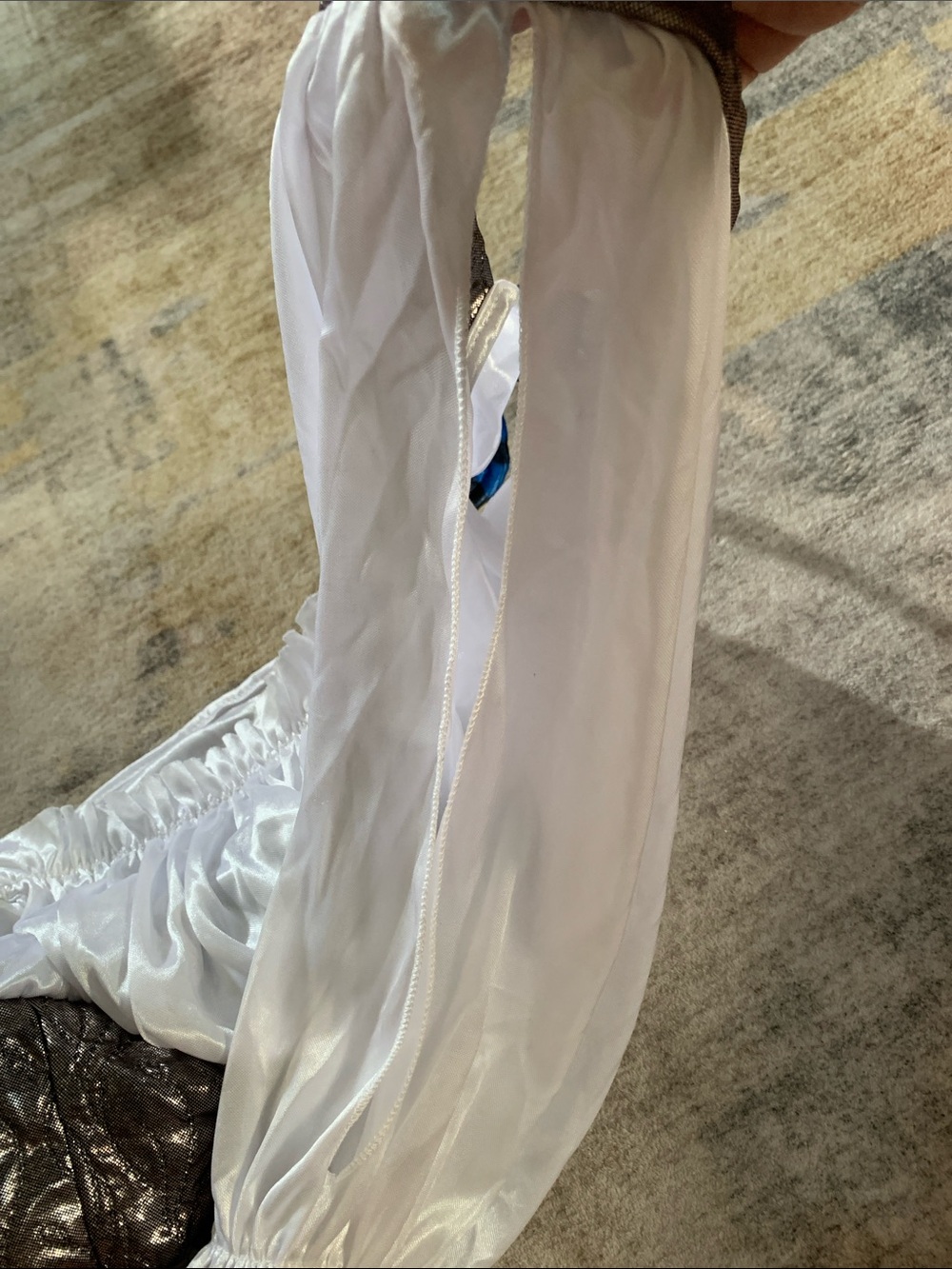 Rubie's Wht Pirate Top/ Metallic Brown Bodice -Blue Ties w/black skirt Costume - Picture 10 of 16